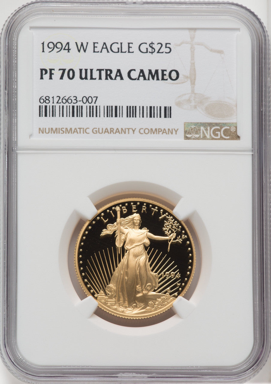 1994-W $25 Half-Ounce Gold Eagle NGC PF70