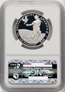 2011-W $100 One-Ounce Platinum Eagle Statue of Liberty Brown Label NGC PF70