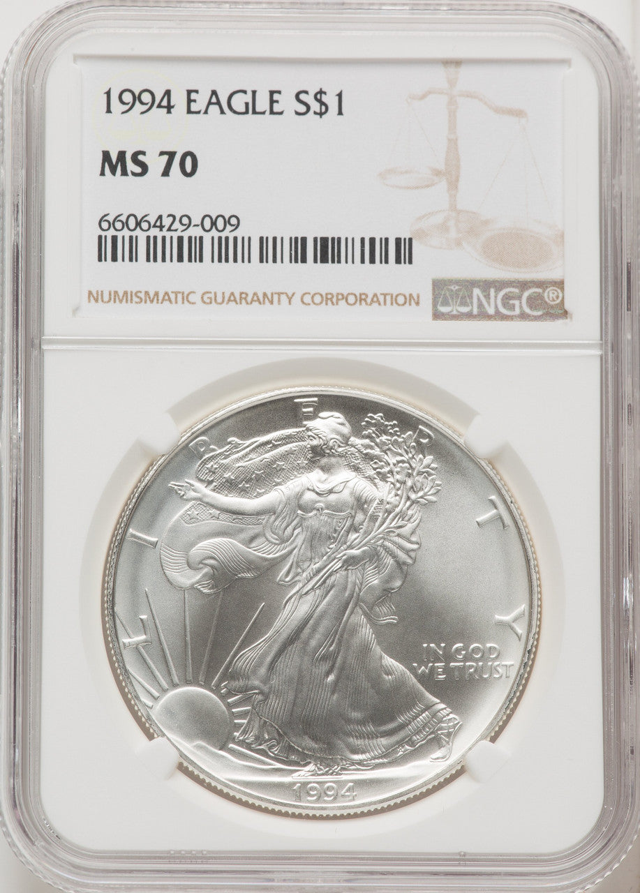 1994 S$1 Silver Eagle NGC MS70