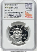 2021-W $100 Platinum Eagle Freedom of Religion NGC PF70 Castle