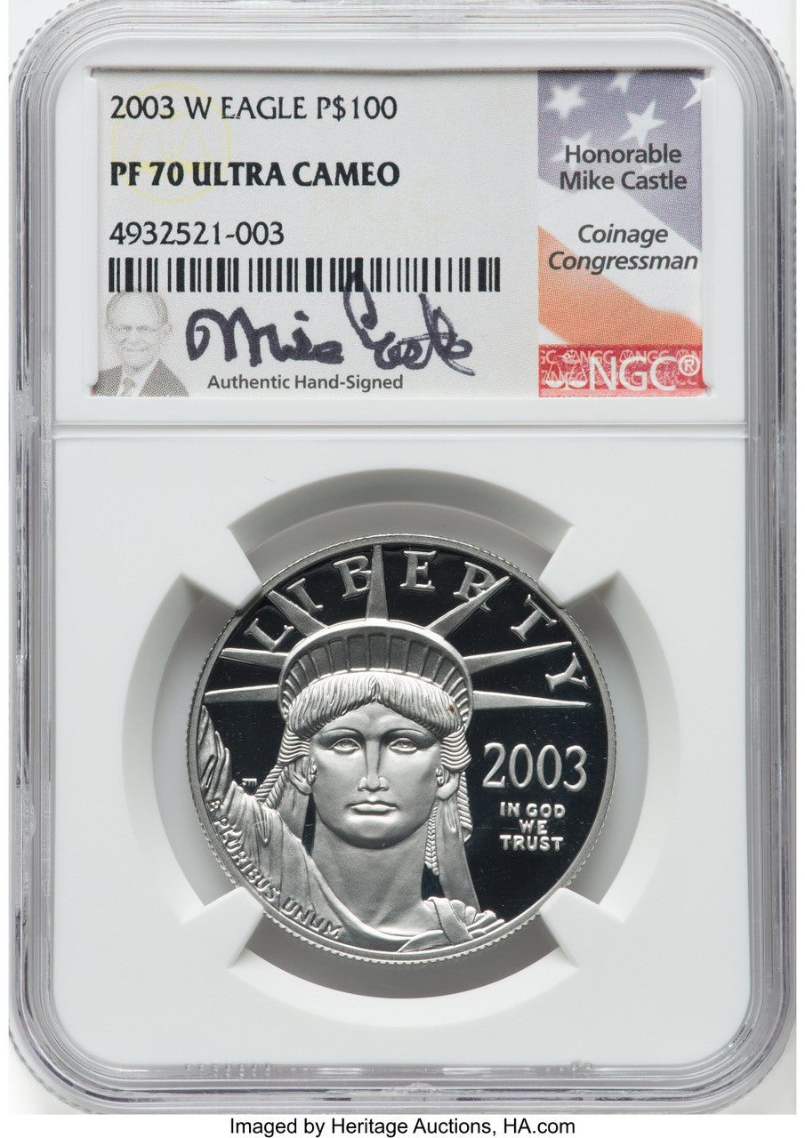 2021-W $100 Platinum Eagle Freedom of Religion NGC PF70 Castle