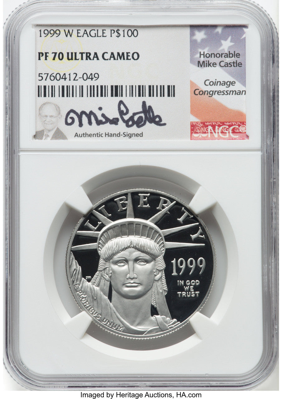 1999-W $100 One-Ounce Platinum Eagle Statue of Liberty NGC PF70 (766573020)