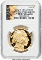 2010-W $50 Gold Buffalo NGC PF70