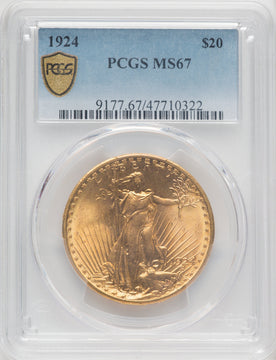 1924 $20 Saint Saint-Gaudens Double Eagle PCGS MS67 (763304001)