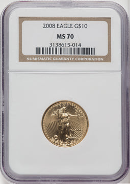 2008 $10 Quarter-Ounce Gold Eagle NGC MS70