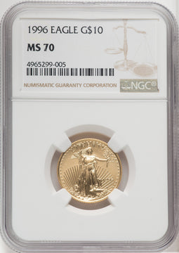 1996 $10 Quarter-Ounce Gold Eagle NGC MS70