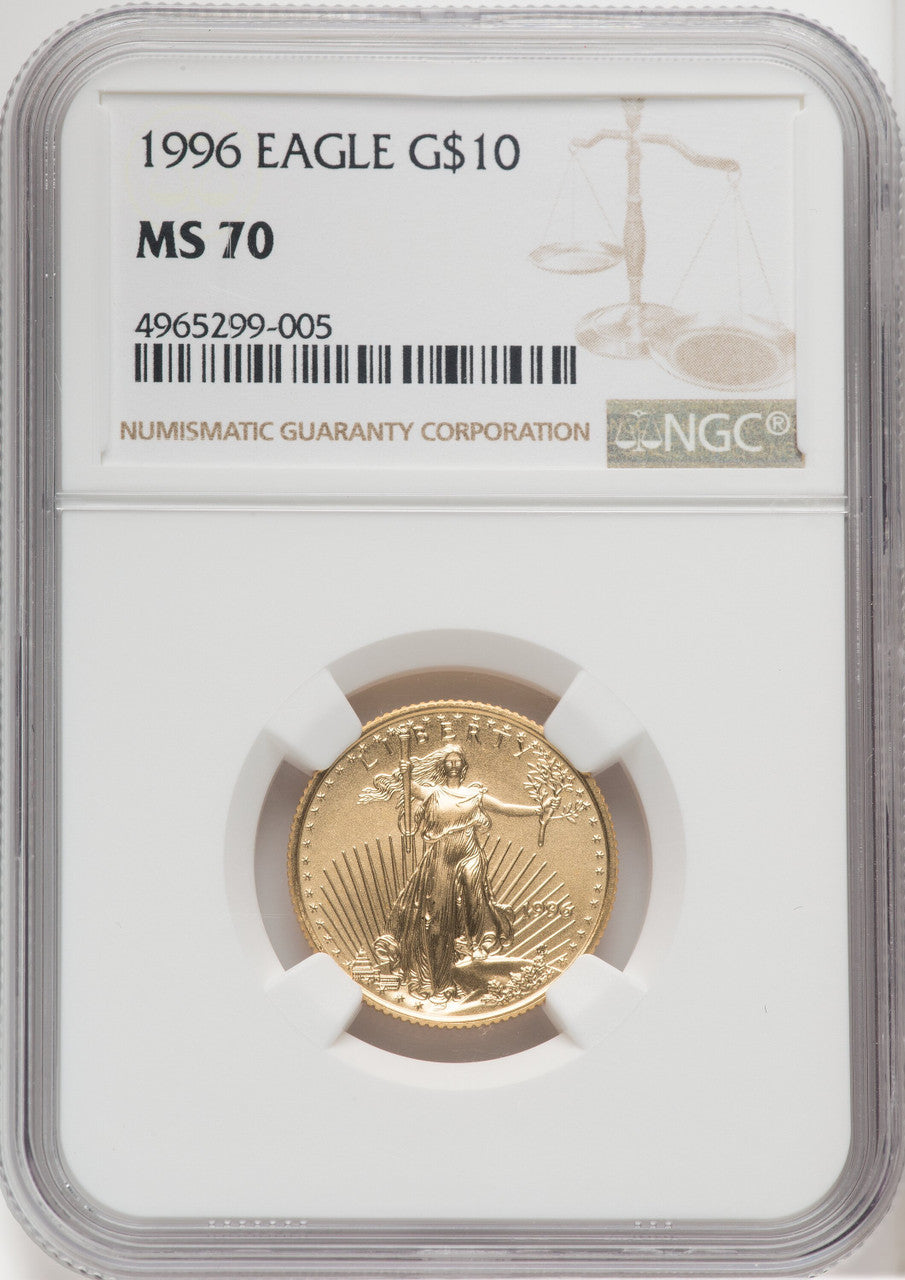 1996 $10 Quarter-Ounce Gold Eagle NGC MS70