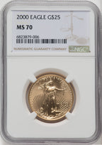 2000 $25 Half-Ounce Gold Eagle NGC MS70