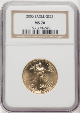 2006 $25 Half-Ounce Gold Eagle NGC MS70