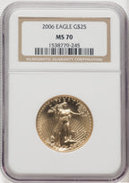 2006 $25 Half-Ounce Gold Eagle NGC MS70
