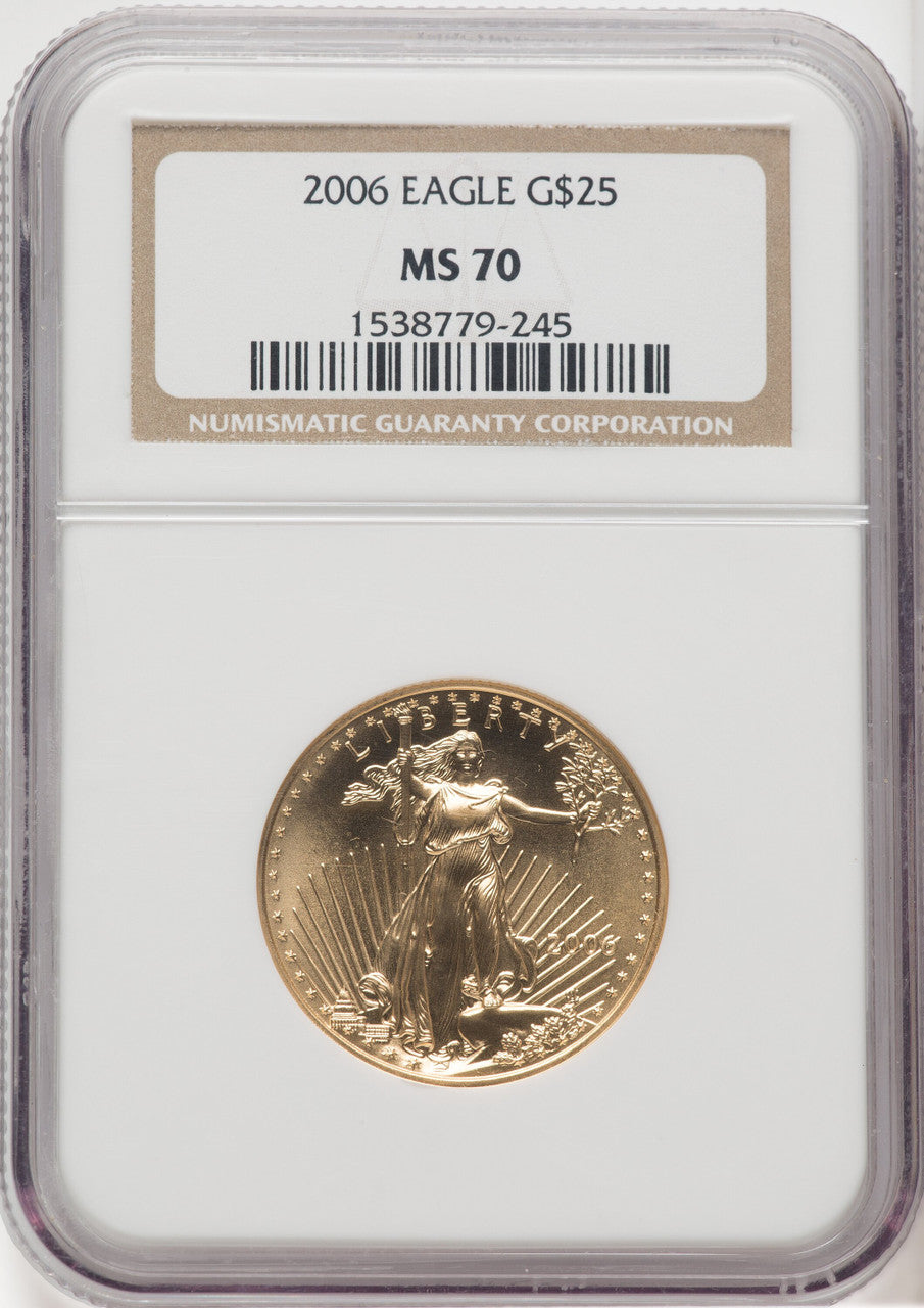 2006 $25 Half-Ounce Gold Eagle NGC MS70