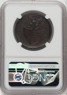 WASHINGTON Washington Liberty & Security Penny BN Colonials NGC AU58