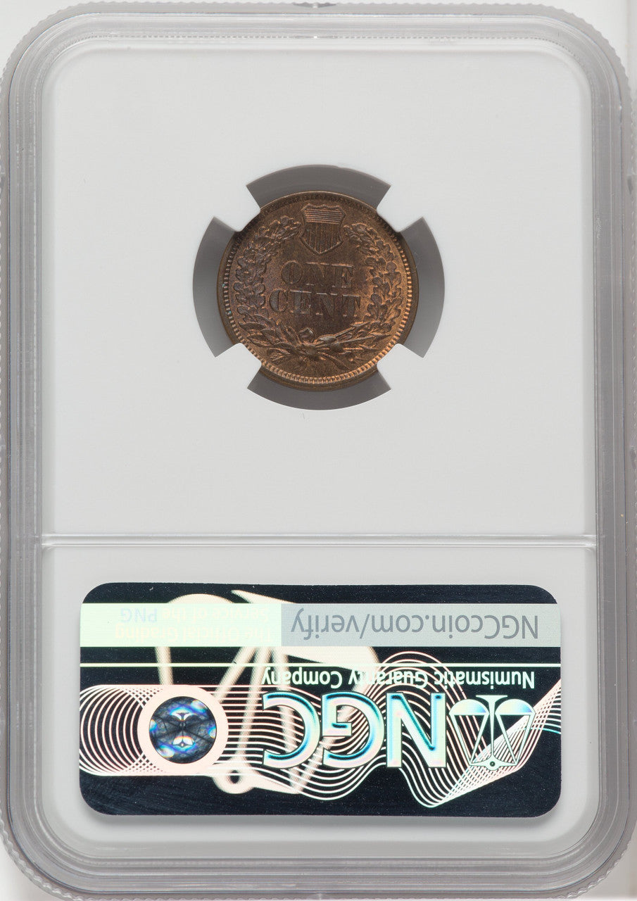 1864 1C L On Ribbon RB Indian Cent NGC MS65