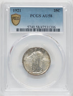1921 25C Standing Liberty Quarter PCGS AU58