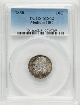 1830 Medium 10C Bust Dime PCGS MS62