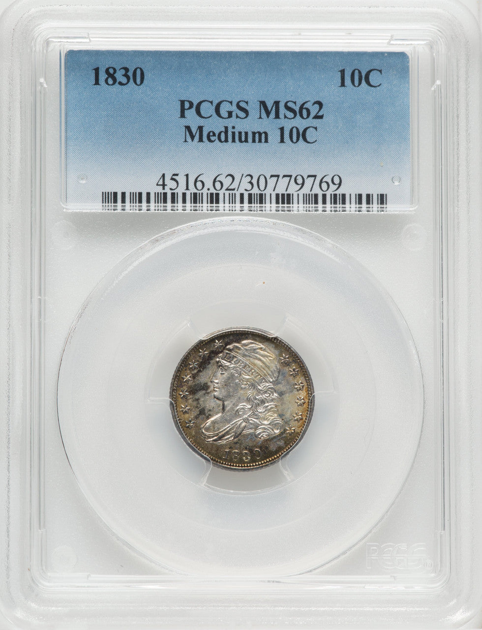 1830 Medium 10C Bust Dime PCGS MS62