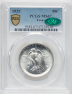1935 50C Texas CAC Commemorative Silver PCGS MS67