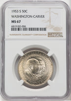 1953-S 50C Washington-Carver Commemorative Silver NGC MS67 (505782127)