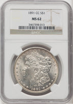 1891-CC $1 Morgan Dollar NGC MS62