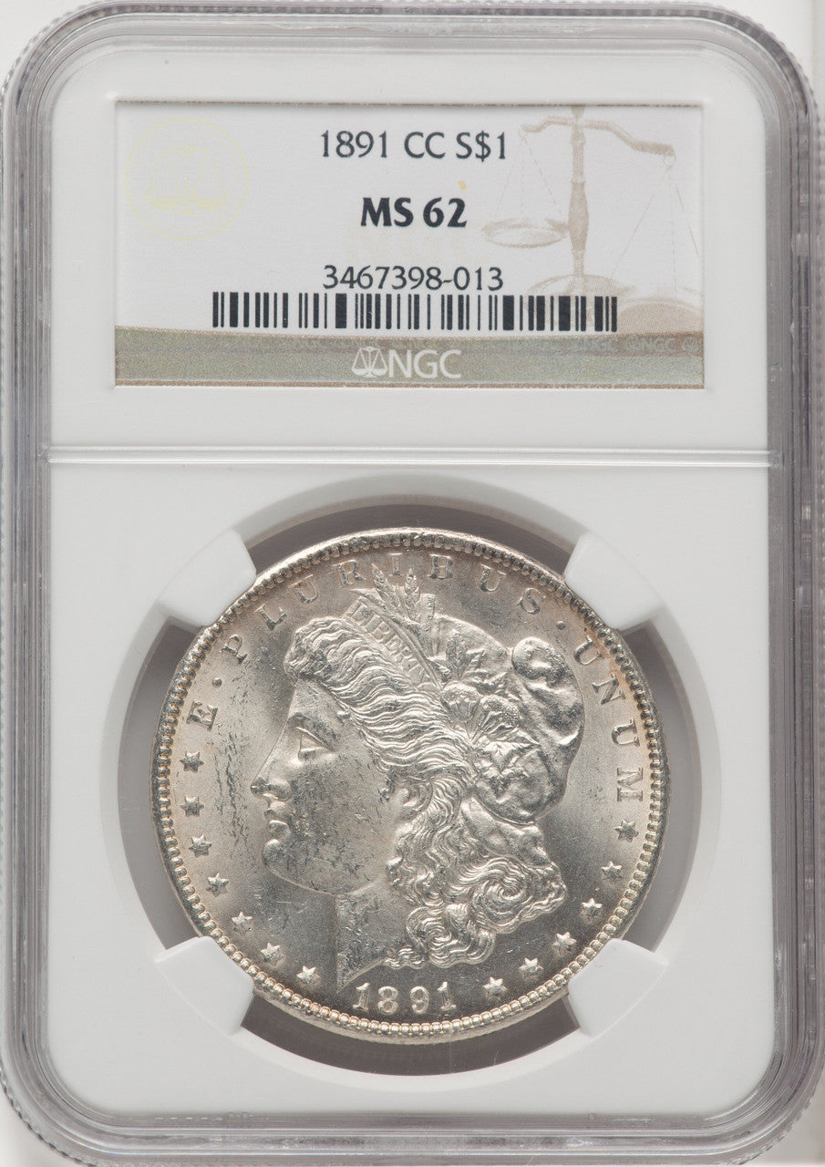 1891-CC $1 Morgan Dollar NGC MS62