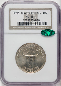 1935 50C Spanish Trail CAC Commemorative Silver NGC MS65