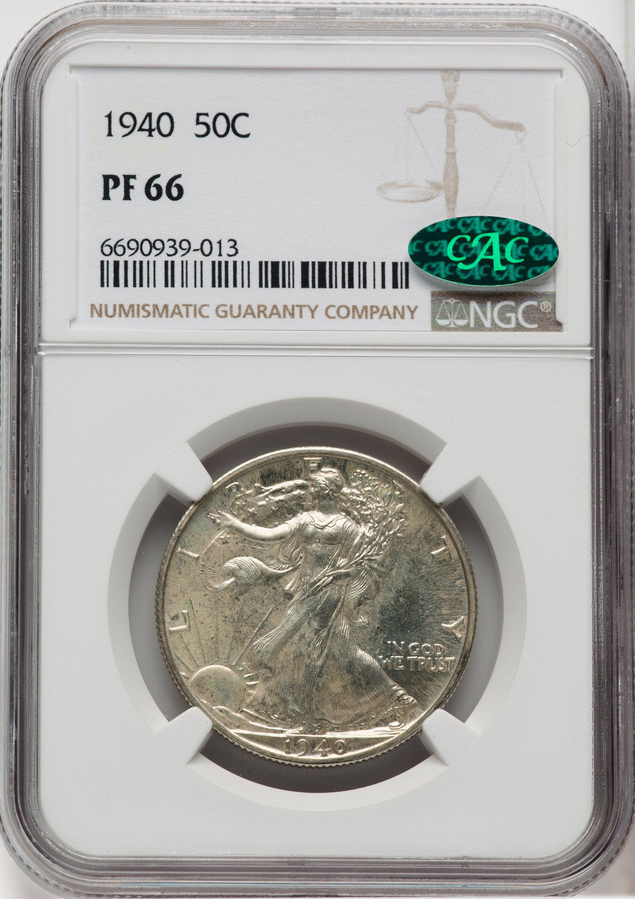 1940 50C CAC Proof Walking Liberty Half Dollar NGC PR66 | LCR Coin