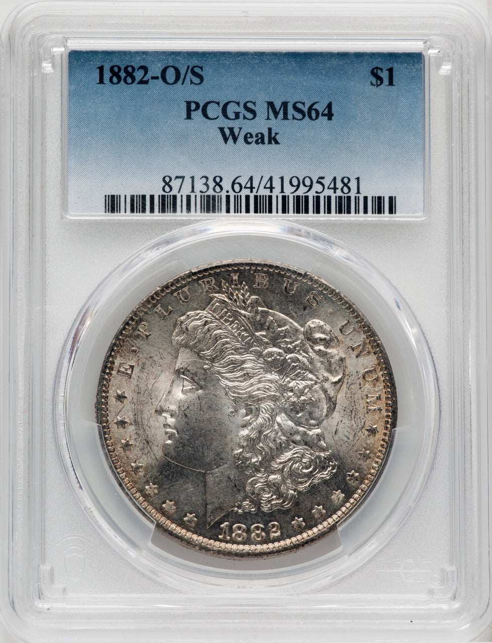 1882-O $1 O/S Weak Morgan Dollar PCGS MS64