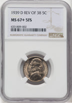 1939-D Reverse of 1938 5C FS Jefferson Nickel NGC MS67+