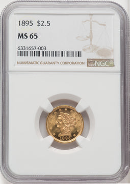 1895 $2.50 Liberty Quarter Eagle NGC MS65