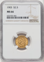 1903 $2.50 Liberty Quarter Eagle NGC MS66 (518694043)