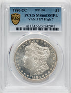 1880-CC $1 8/HIGH 7 DM Morgan Dollar PCGS MS66