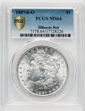 1887/6-O $1 Morgan Dollar PCGS MS64