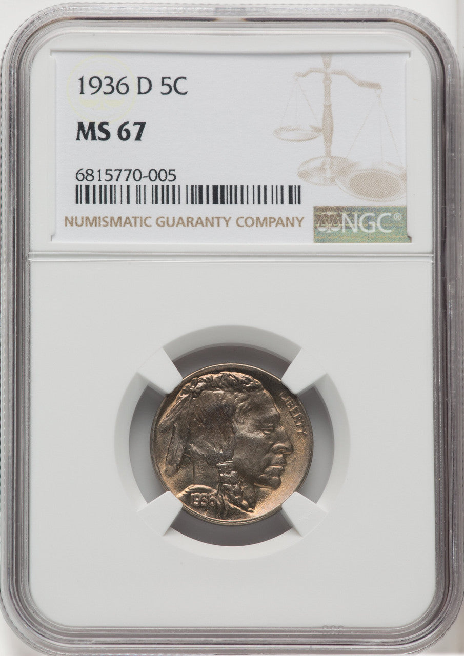 1936-D 5C Buffalo Nickel NGC MS67 (765471003)