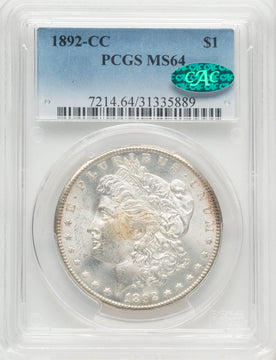 1892-CC $1 CAC Morgan Dollar PCGS MS64