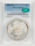 1892-CC $1 CAC Morgan Dollar PCGS MS64