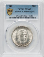 1948 50C Booker T. Washington Commemorative Silver PCGS MS67