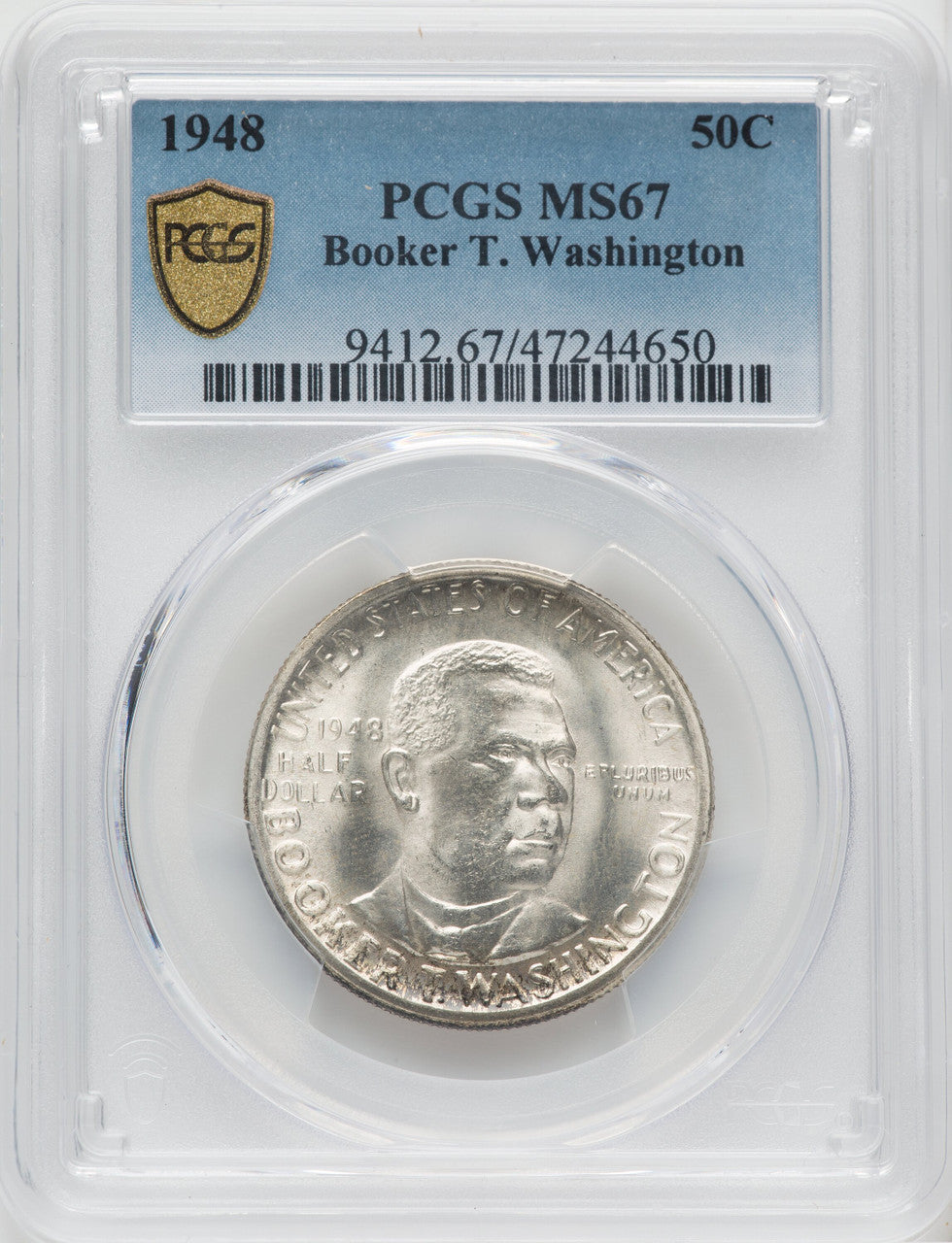 1948 50C Booker T. Washington Commemorative Silver PCGS MS67