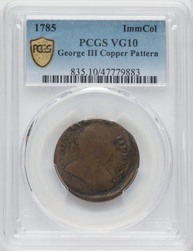 1785 Immune Columbia George III BN Colonials PCGS VG10
