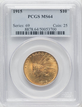 1915 $10 Indian Eagle PCGS MS64