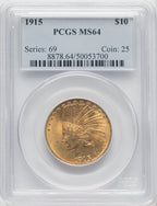 1915 $10 Indian Eagle PCGS MS64