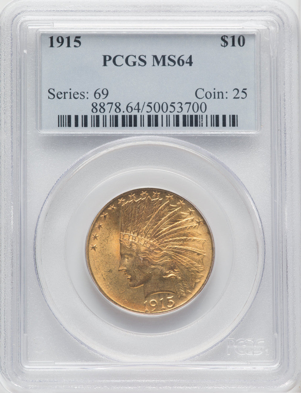 1915 $10 Indian Eagle PCGS MS64