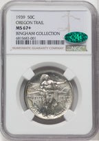 1939 50C Oregon CAC Commemorative Silver NGC MS67+
