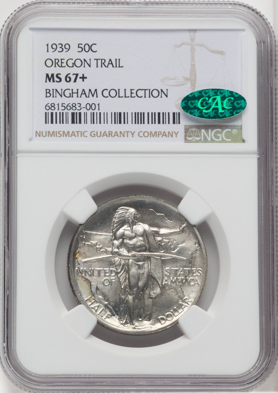 1939 50C Oregon CAC Commemorative Silver NGC MS67+