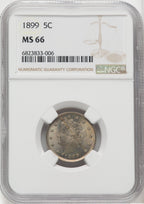 1899 5C Liberty Nickel NGC MS66