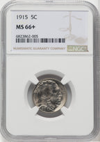 1915 5C Buffalo Nickel NGC MS66+