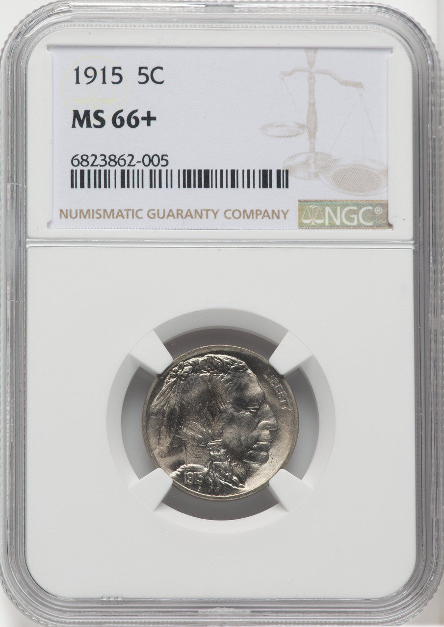 1915 5C Buffalo Nickel NGC MS66+