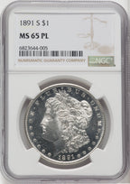 1891-S $1 PL Morgan Dollar NGC MS65