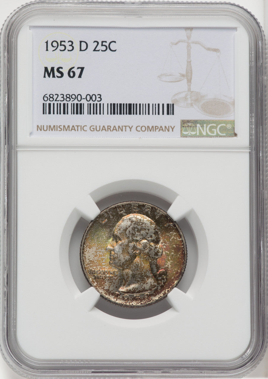 1953-D 25C Washington Quarter NGC MS67