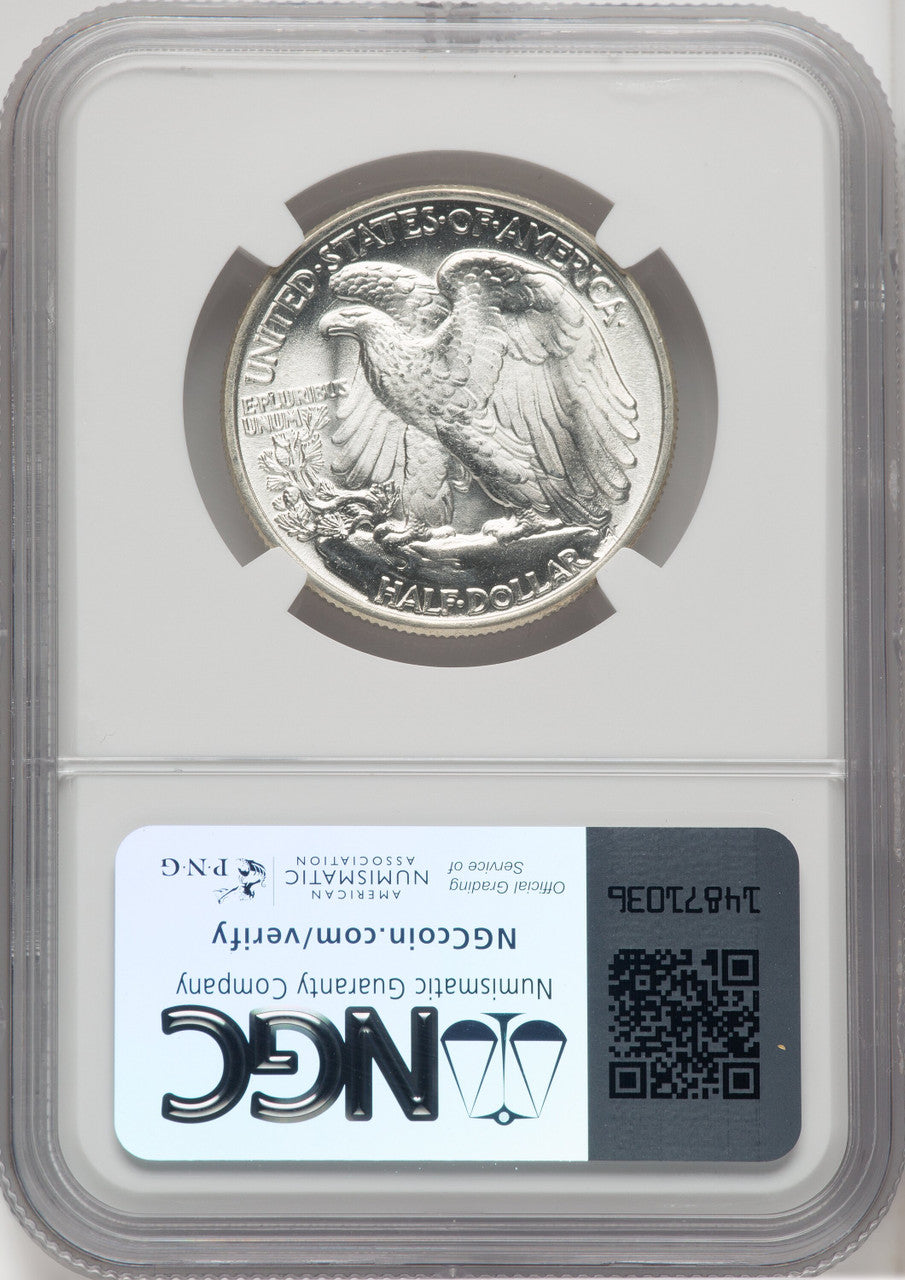 1947 50C Walking Liberty Half Dollar NGC MS66+