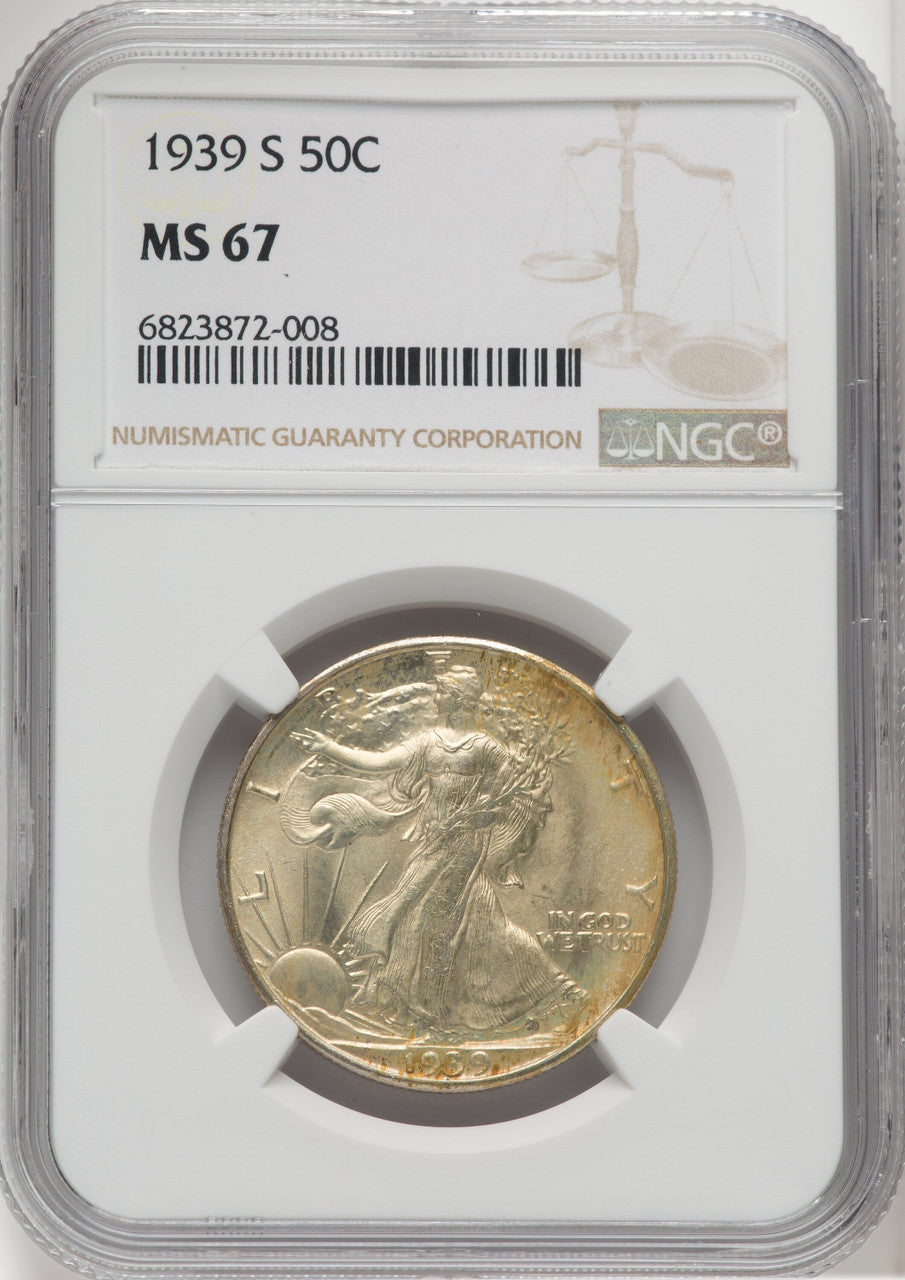 1939-S 50C Walking Liberty Half Dollar NGC MS67 (764026018)